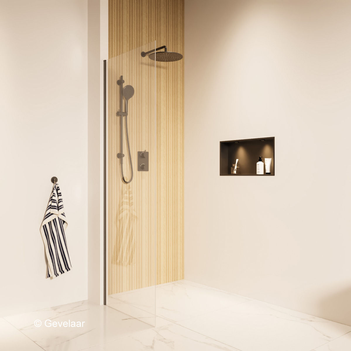 Wiesbaden inbouw regendoucheset Gunmetal - SET 14