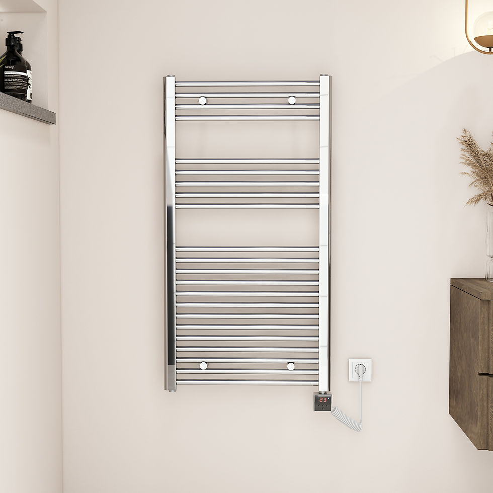 Sanicare Elektrische radiator chroom Bluetooth thermostaat - 60x112 - 533 watt