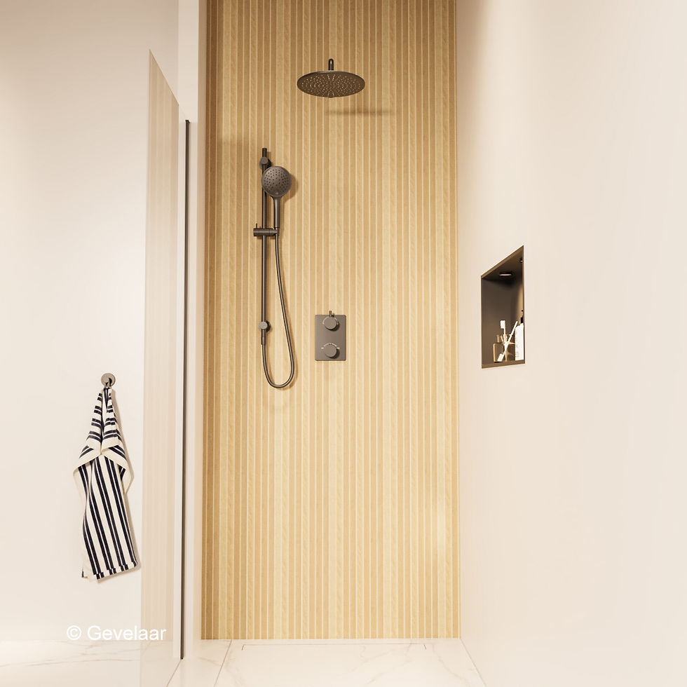 Thumbnail: Wiesbaden inbouw regendoucheset Gunmetal - SET 13