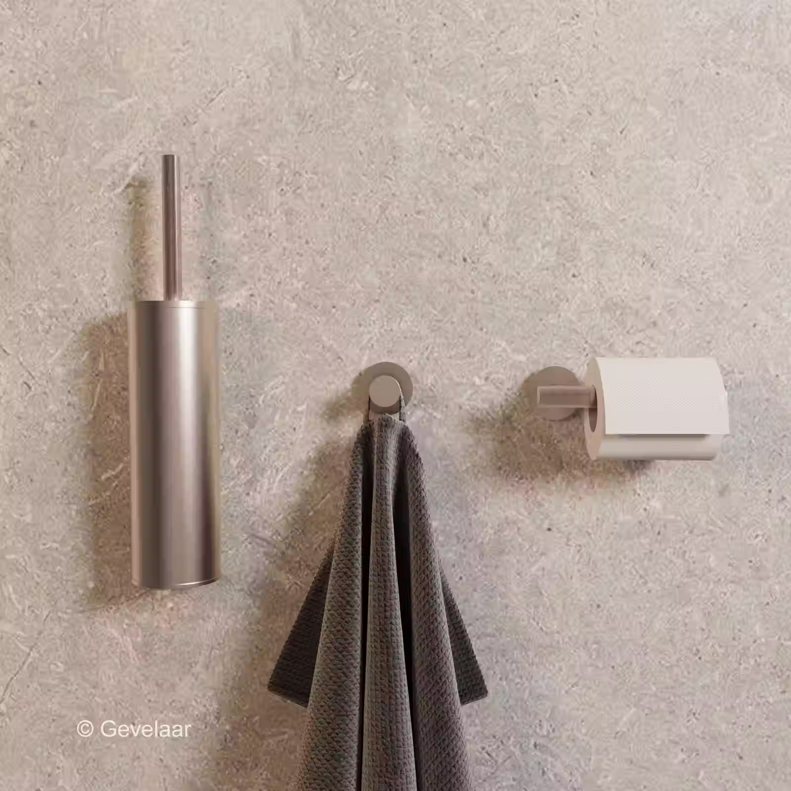 Zaphir toilet accessoireset 3-delig - geborsteld rvs - SET 1