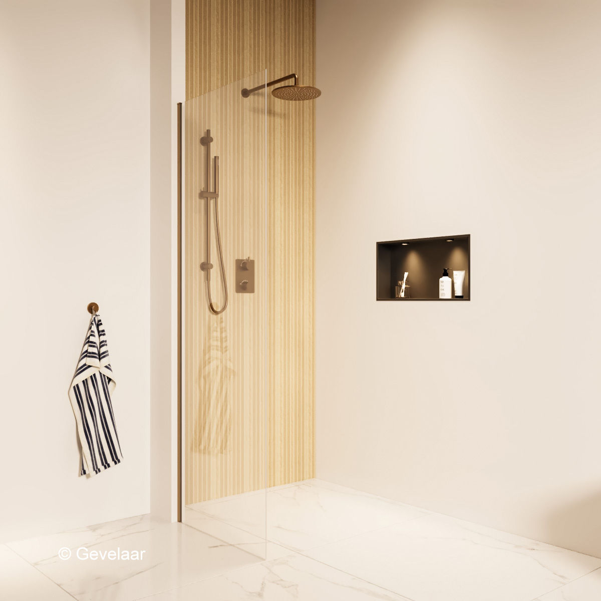 Wiesbaden inbouw regendoucheset Brons koper - SET 11