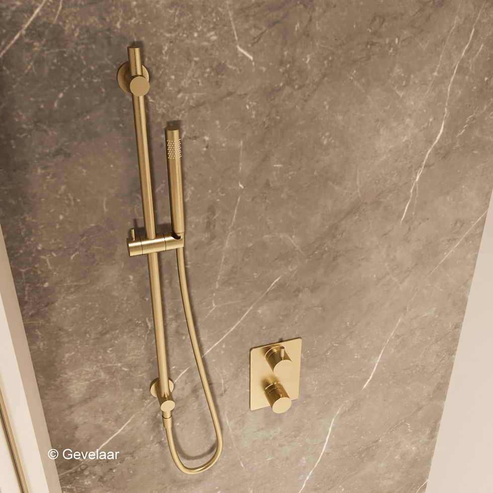 Thumbnail: Wiesbaden inbouw regendoucheset Geborsteld goud - SET 11
