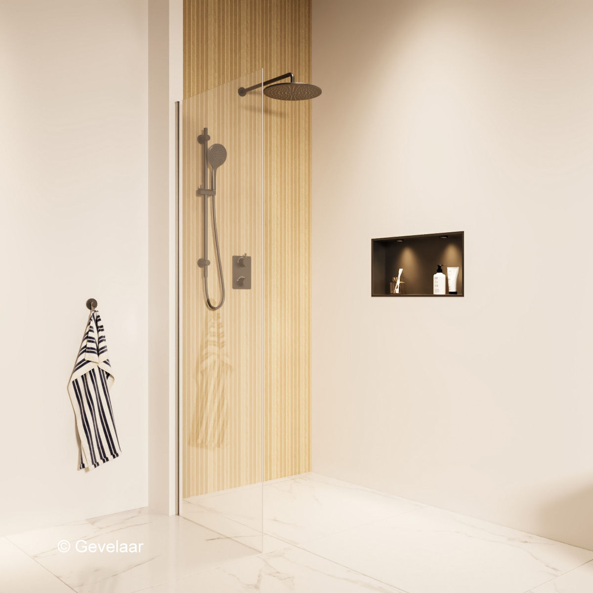 Wiesbaden inbouw regendoucheset Gunmetal - SET 16