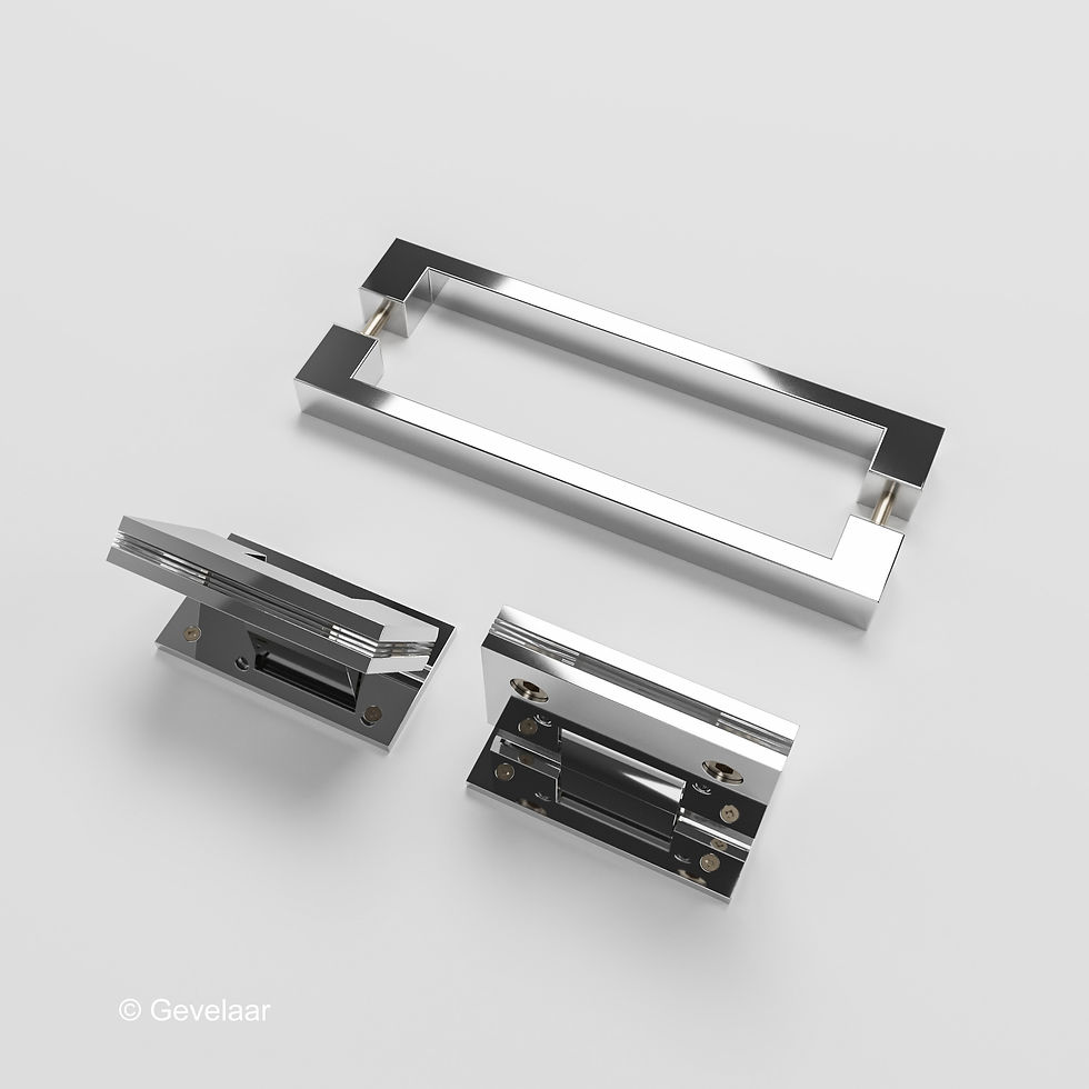 Thumbnail: Thundra profielloze nisdeur helder incl. glasbehandeling 100 cm. Chroom