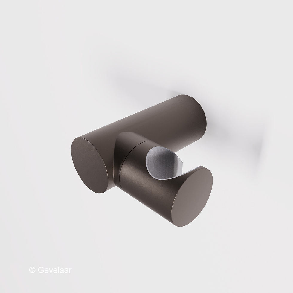 Thumbnail: Zaphir wandkantelbochthouder met wateraansluiting gunmetal (PVD)