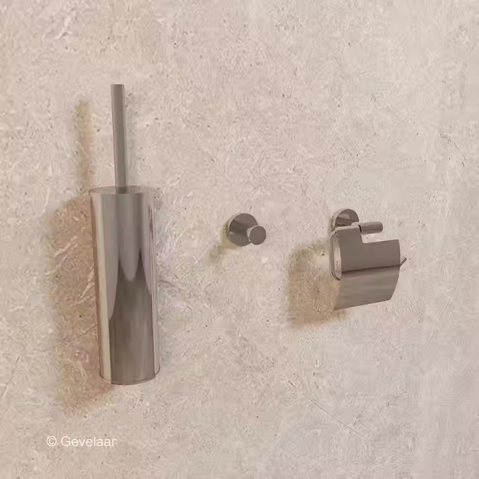 Thumbnail: Zaphir toilet accessoireset 3-delig - chroom - SET 2