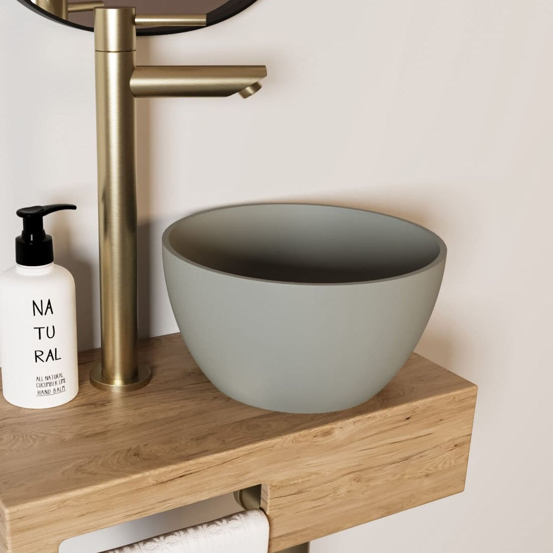 Arcqua Olivia opbouw waskom rond mat klei 22cm