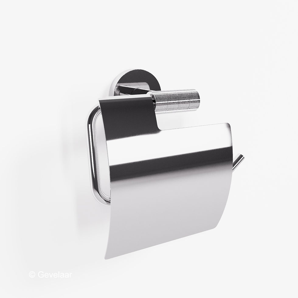 Zaphir toiletrolhouder met klep ribbelstructuur chroom