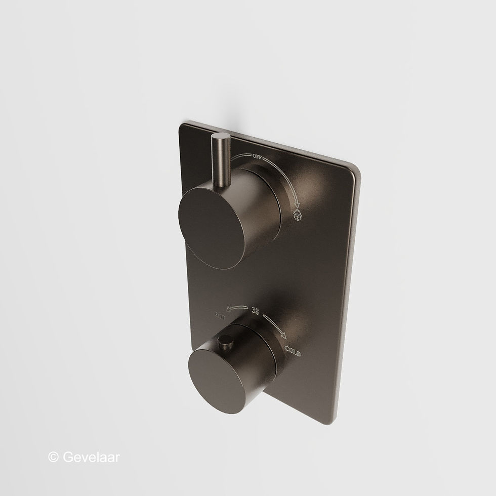 Thumbnail: Wiesbaden inbouw regendoucheset Gunmetal - SET 16