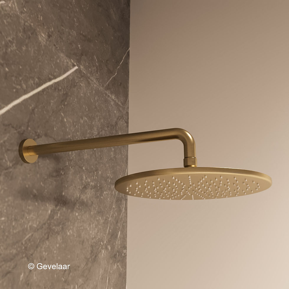 Thumbnail: Wiesbaden inbouw regendoucheset Geborsteld goud - SET 18