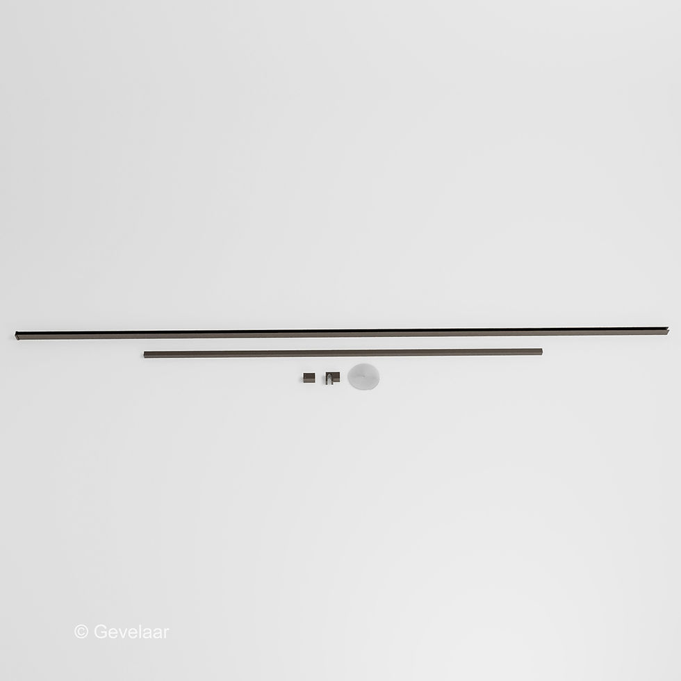 Thumbnail: Thundra inloopdouche helder incl. glasbehandeling 30x200 cm. Gunmetal