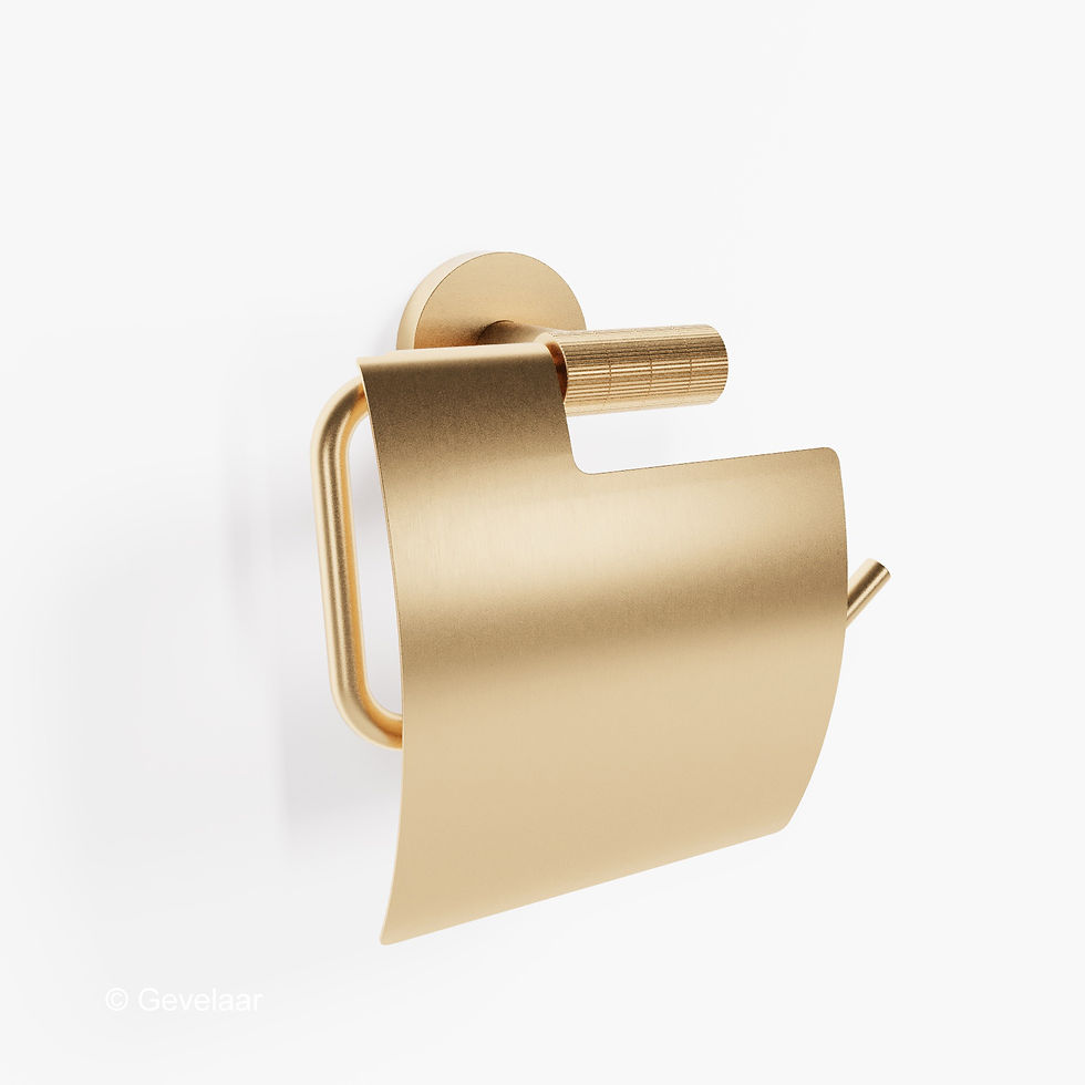 Zaphir toiletrolhouder met klep ribbelstructuur geborsteld goud (PVD)