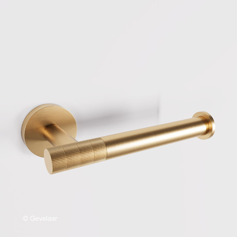 Zaphir toiletrolhouder vaste arm ribbelstructuur geborsteld goud (PVD)