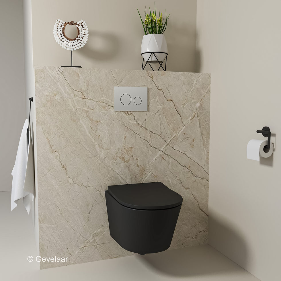 Thumbnail: Toiletset Vesta flush shade zwart TECE inb.reservoir Loop 2 chroom blokhouder