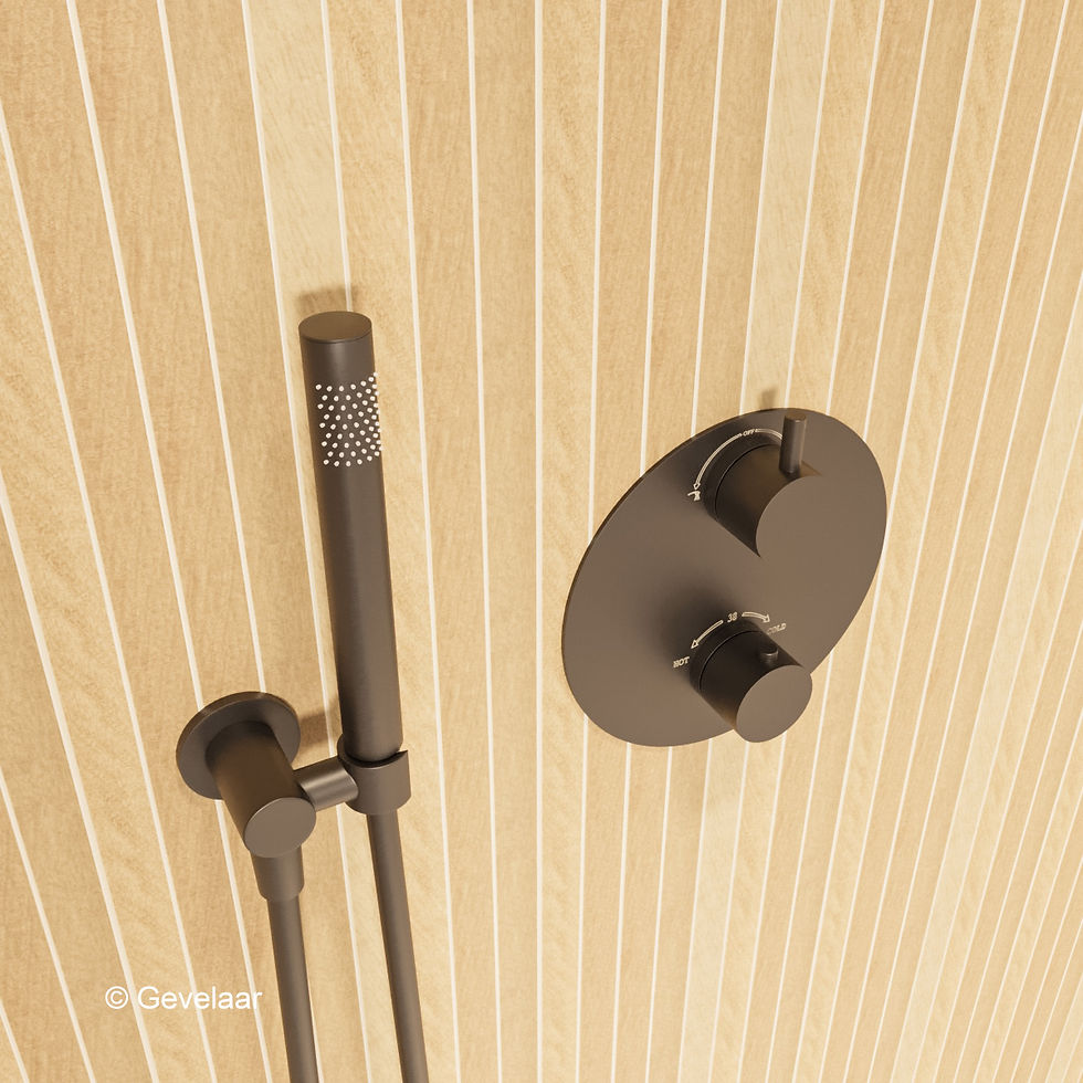 Thumbnail: Wiesbaden inbouw regendoucheset Gunmetal - SET 18
