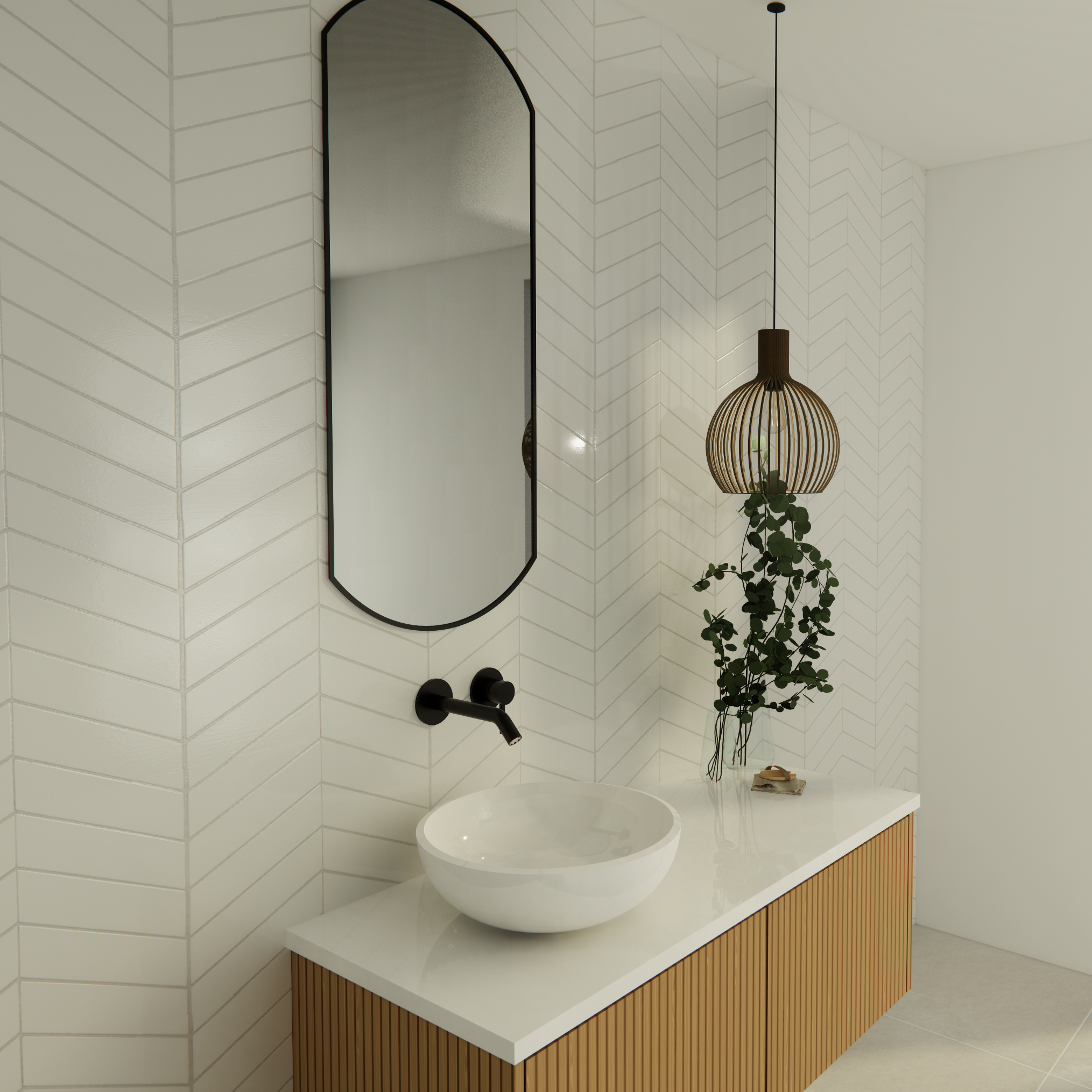 Chevron Hongaarse Punt Glans Wit Wandtegel - 6.5x26cm