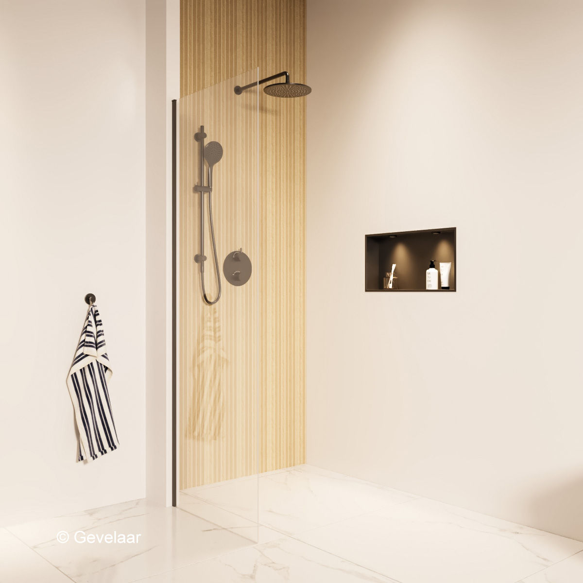 Wiesbaden inbouw regendoucheset Mat zwart - SET 31