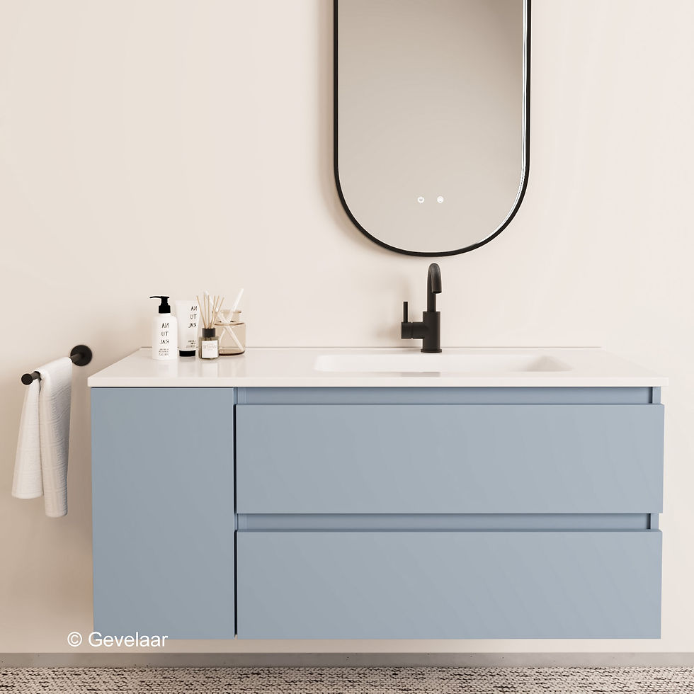 Tanaro Cliff badmeubel mist blauw 120cm wastafel glans wit rechts