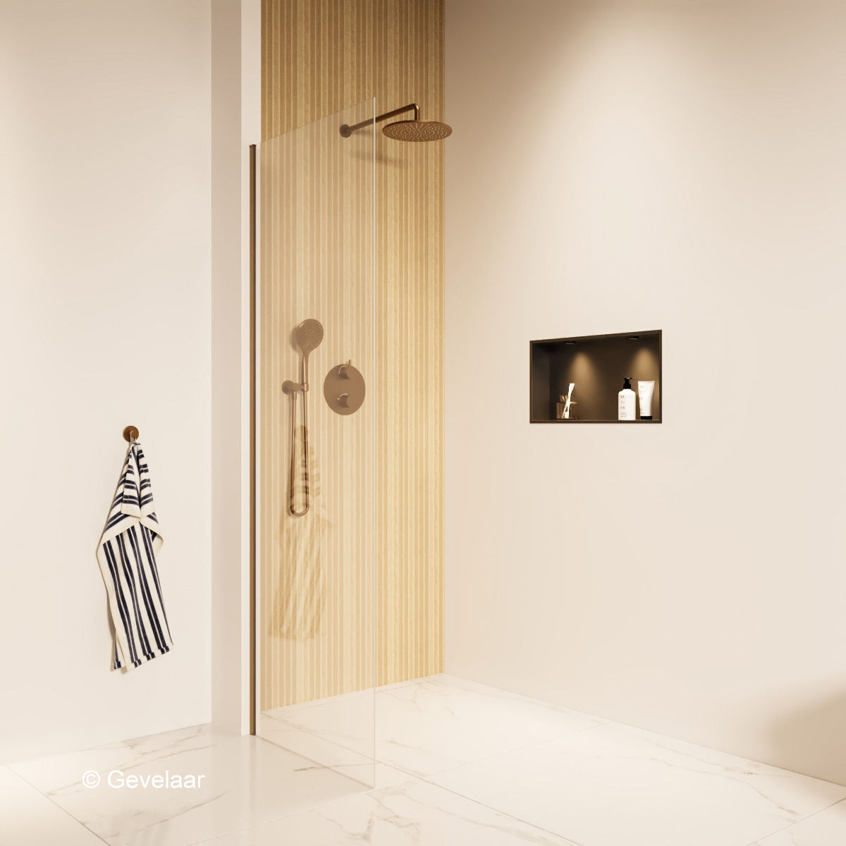 Wiesbaden inbouw regendoucheset Brons koper - SET 23