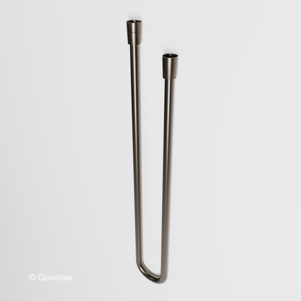 Thumbnail: Wiesbaden inbouw regendoucheset Gunmetal - SET 10