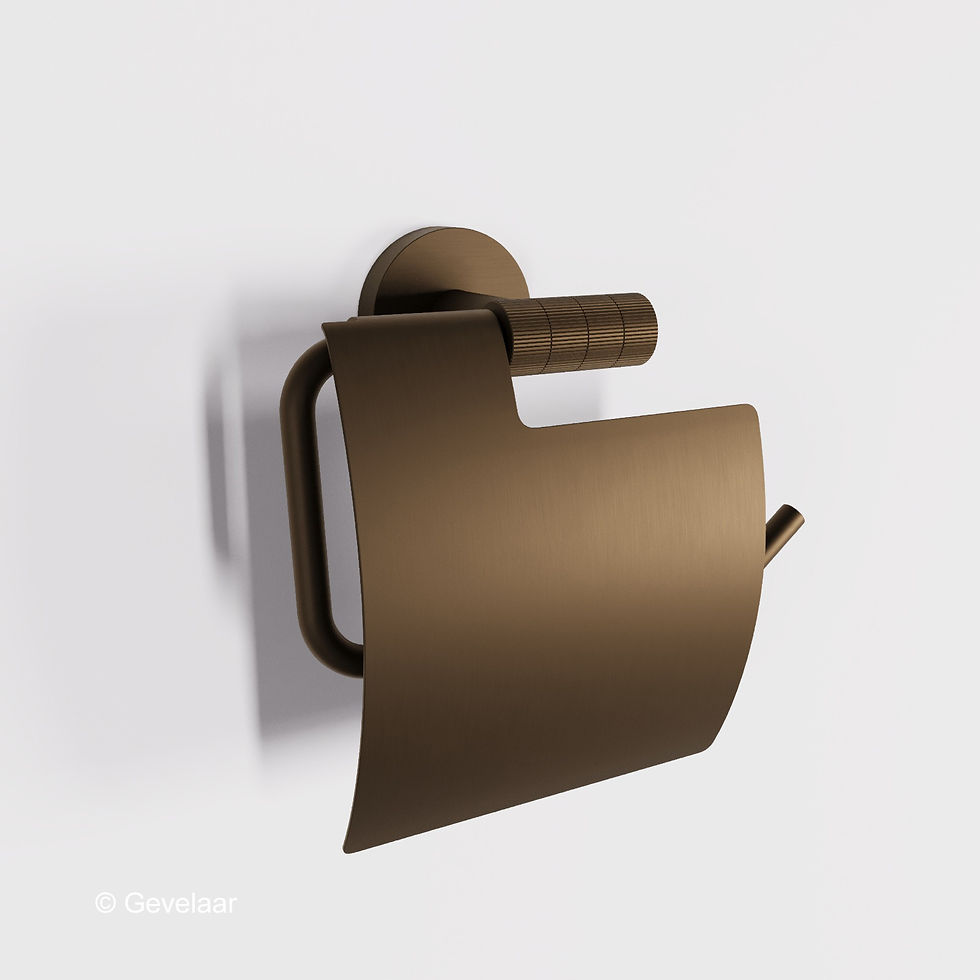 Zaphir toiletrolhouder met klep ribbelstructuur geborsteld brons (PVD)