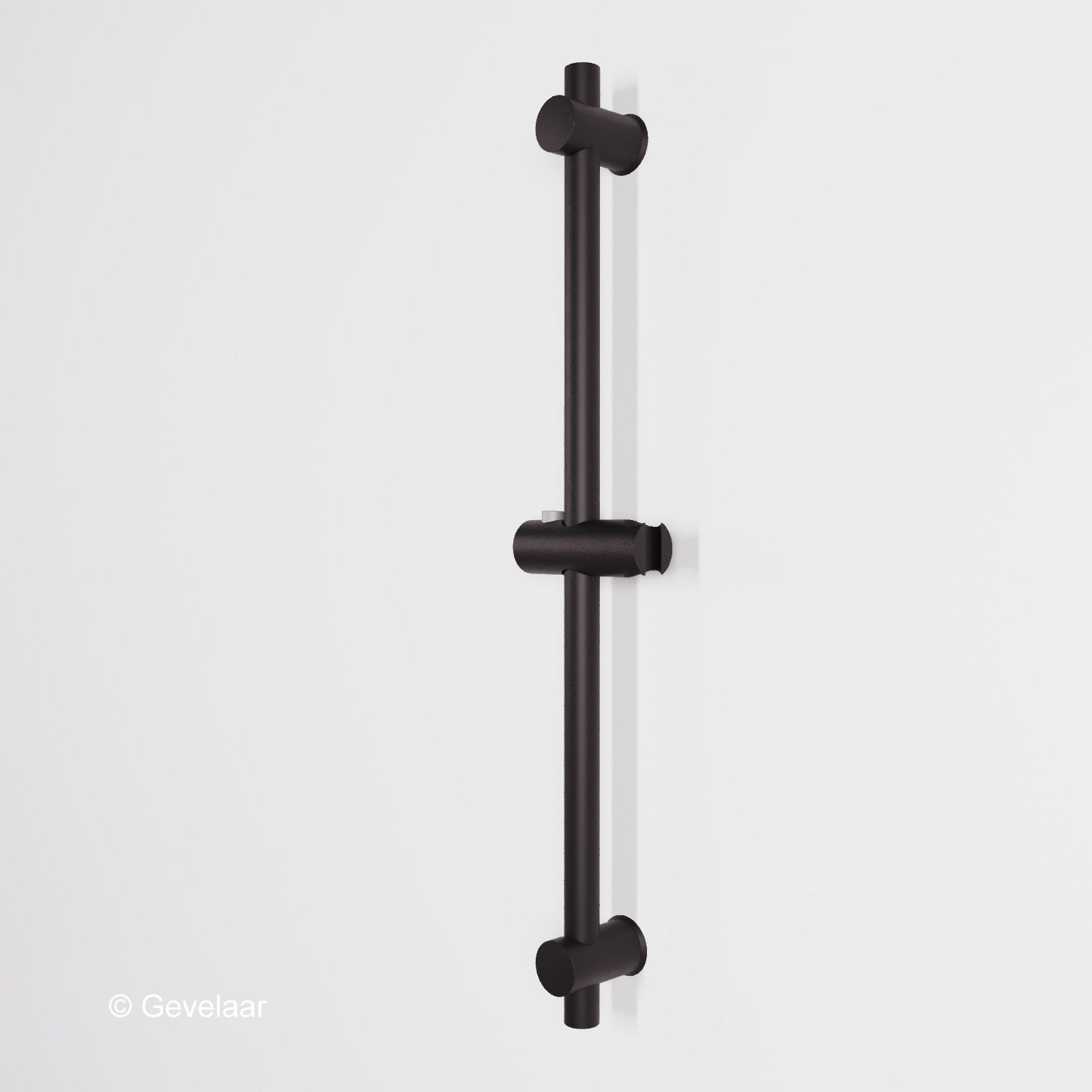 Zaphir glijstang met wateraansluiting 66 cm. kleur: mat zwart (PVD)