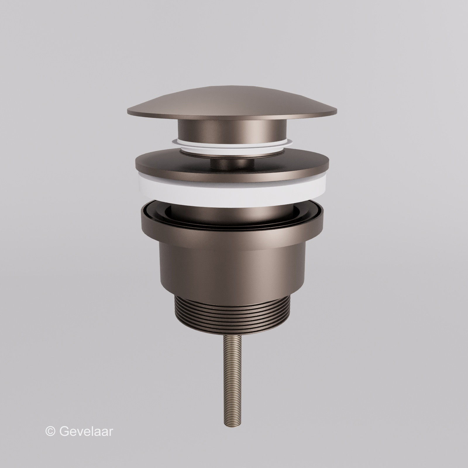 Zaphir afvoerplug wastafel clickwaste gunmetal (PVD)