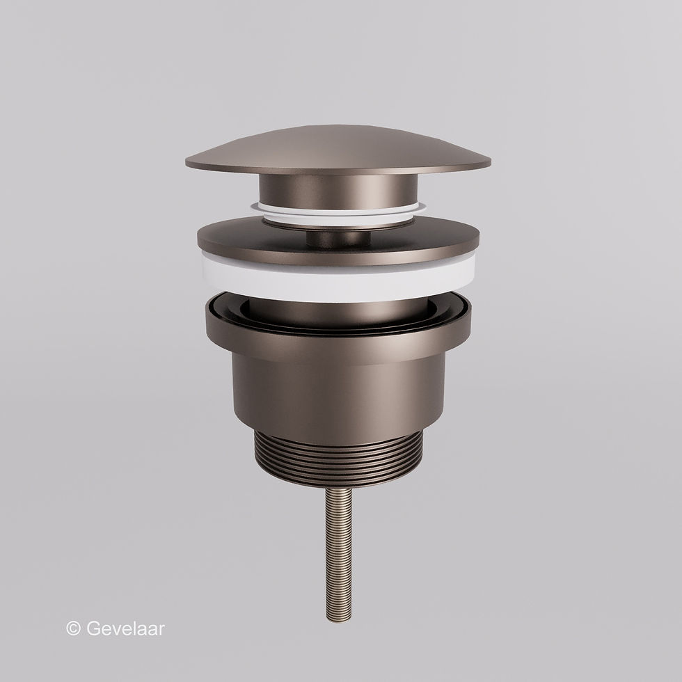 Thumbnail: Zaphir afvoerplug wastafel clickwaste gunmetal (PVD)