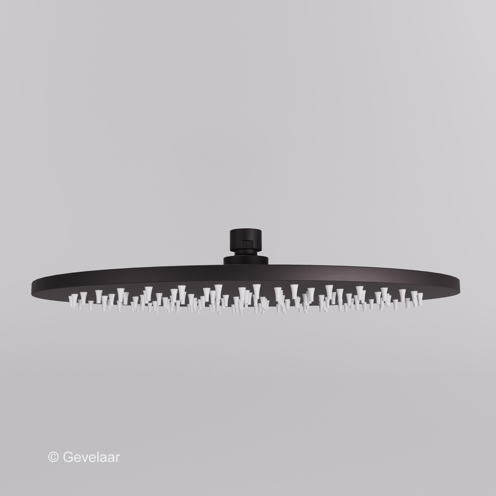 Zaphir hoofddouche rond 30 cm mat zwart (PVD)