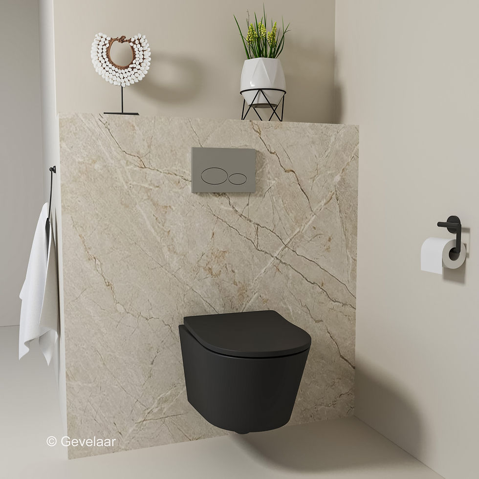 Thumbnail: Toiletset Vesta flush shade mat zwart Geberit UP320 X32 chroom metal