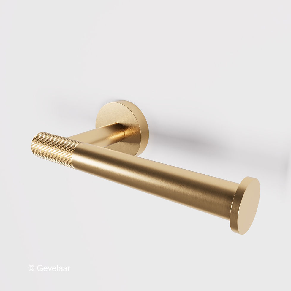 Zaphir toiletrolhouder vaste arm ribbelstructuur geborsteld goud (PVD)