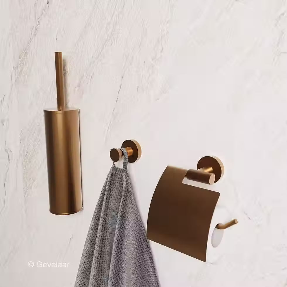 Zaphir toilet accessoireset 3-delig - geborsteld brons (PVD) - SET 2