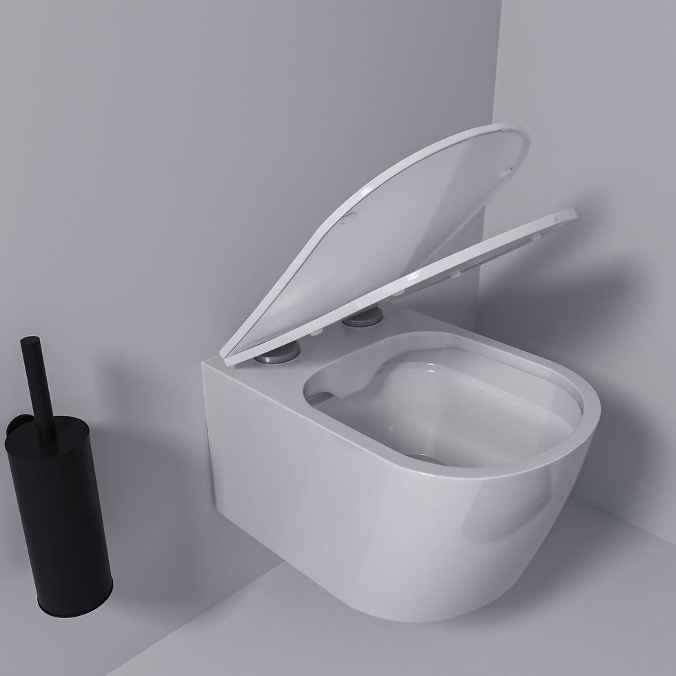 Thumbnail: Zijaanzicht toilet wit