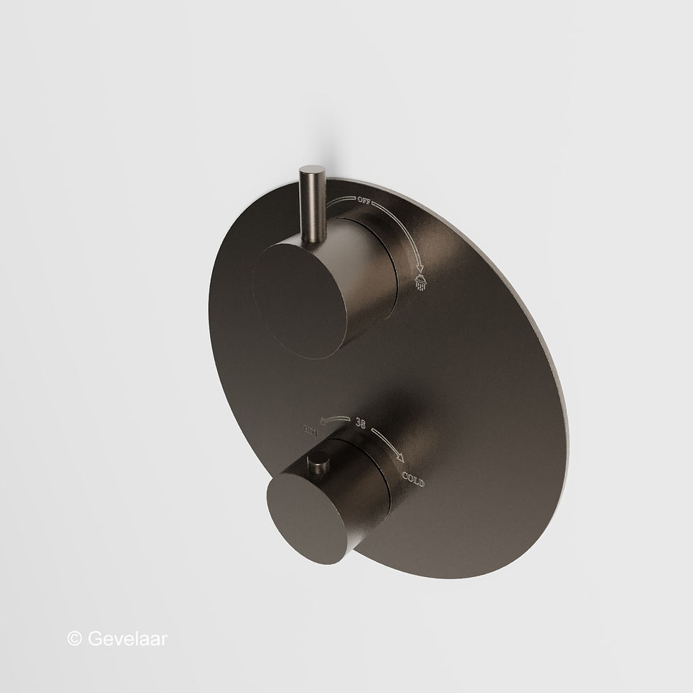 Thumbnail: Wiesbaden inbouw regendoucheset Gunmetal - SET 32