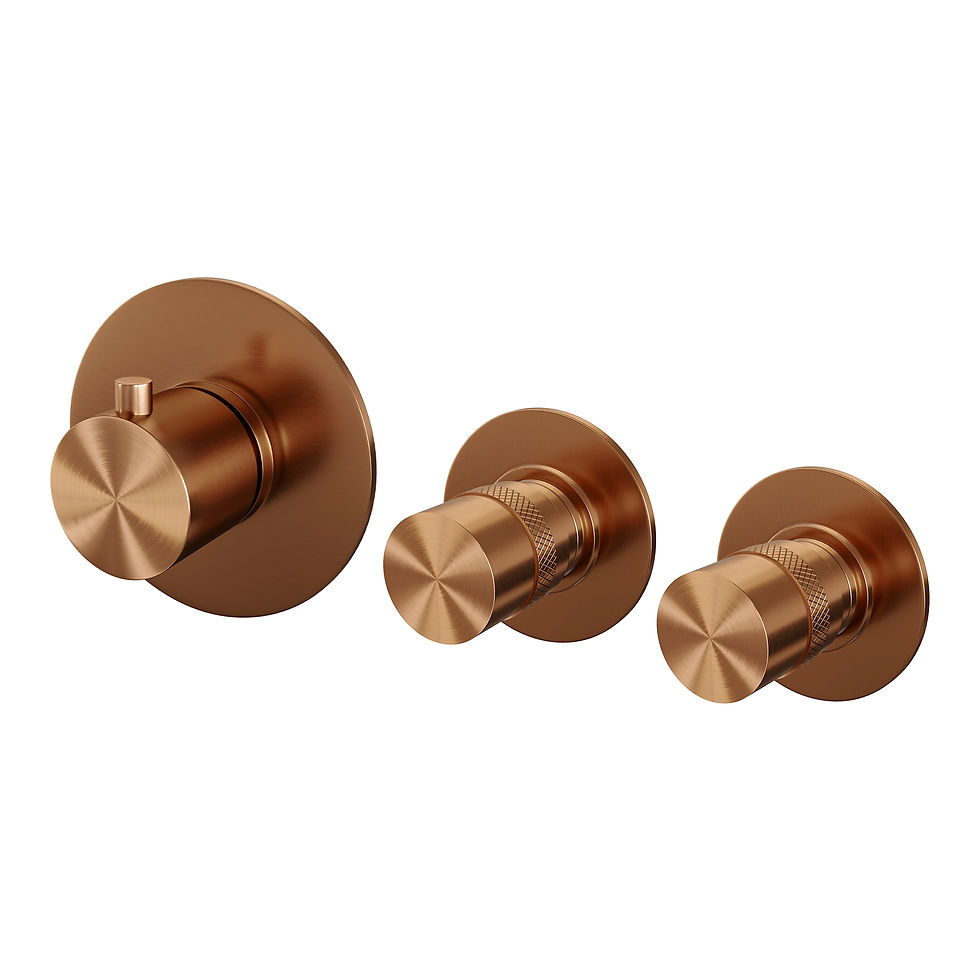 Thumbnail: Brauer inbouwbadkraan met badvulcombinatie set 2 - 3-stand handdouche copper ed.