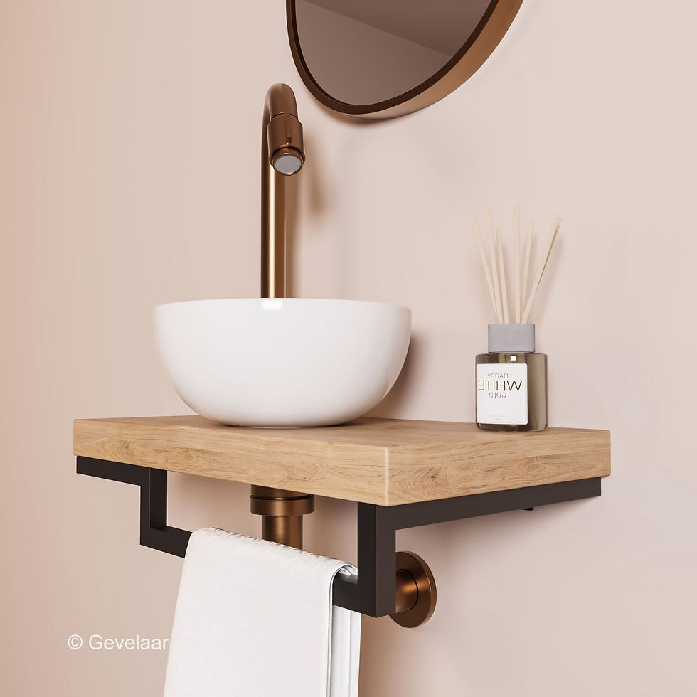 Thumbnail: Proline TOP Ideal Oak fonteinset kraan bo koper kom 20cm glans wit houder R