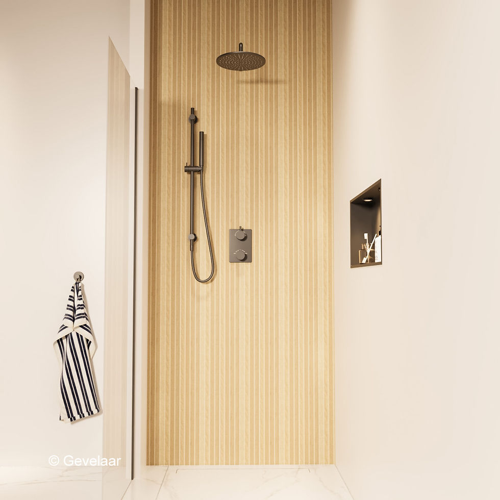 Thumbnail: Wiesbaden inbouw regendoucheset Gunmetal - SET 9