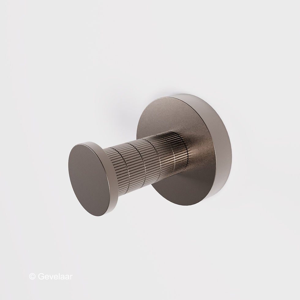 Zaphir handdoekhaak ribbelstructuur gunmetal (PVD)