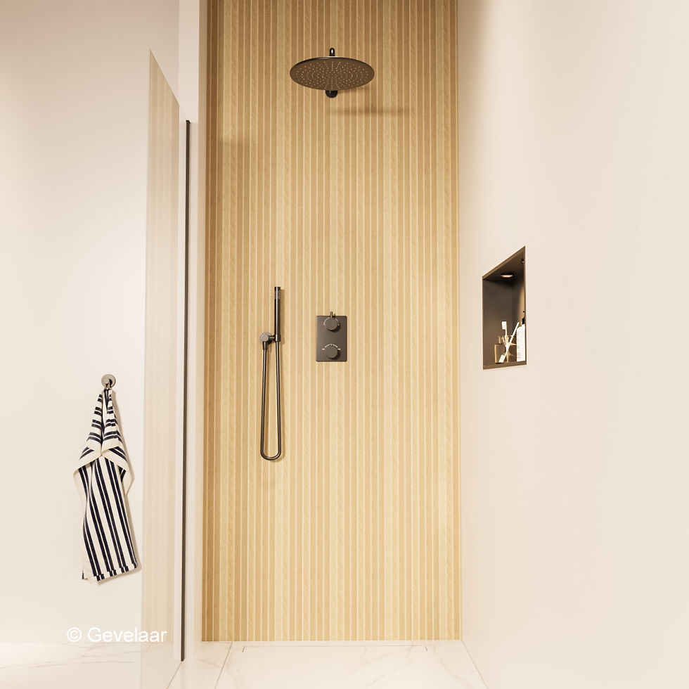 Thumbnail: Wiesbaden inbouw regendoucheset Mat zwart - SET 4