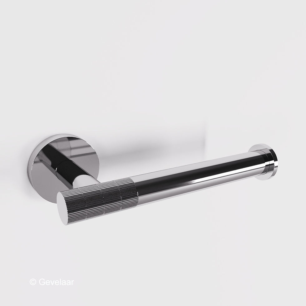 Zaphir toiletrolhouder vaste arm ribbelstructuur chroom