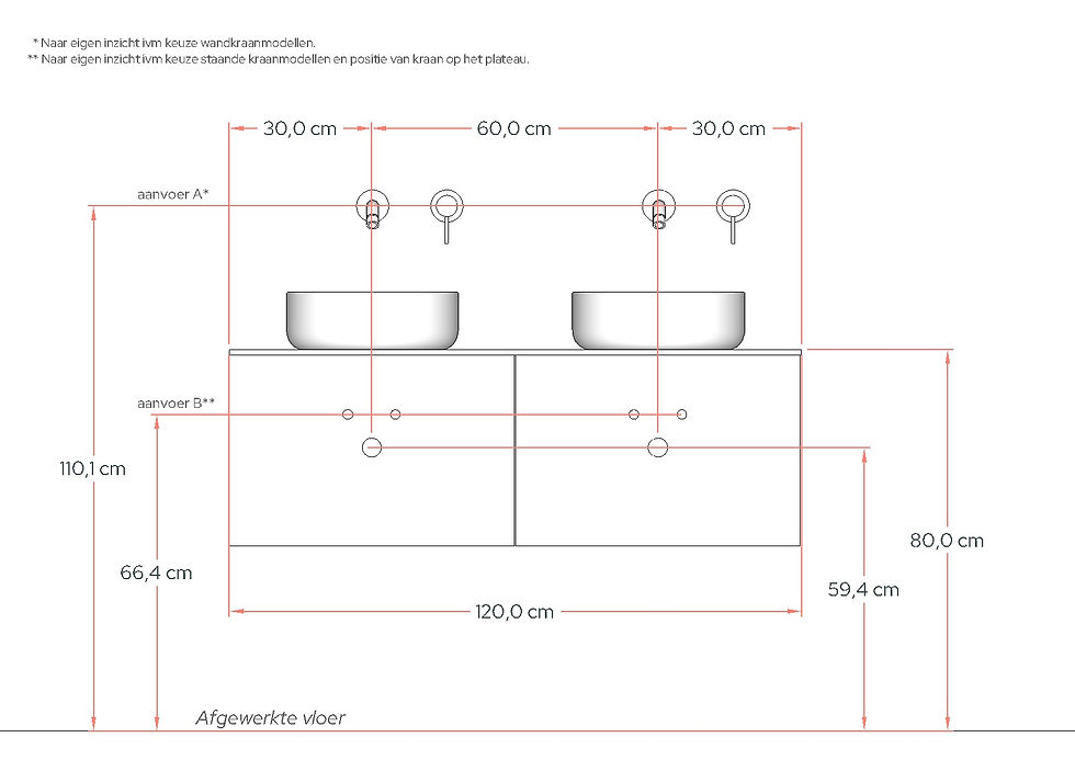 Thumbnail: Striato ribbel noten badmeubel 120 cm - 2 lade 60cm - afdekblad marmer zwart