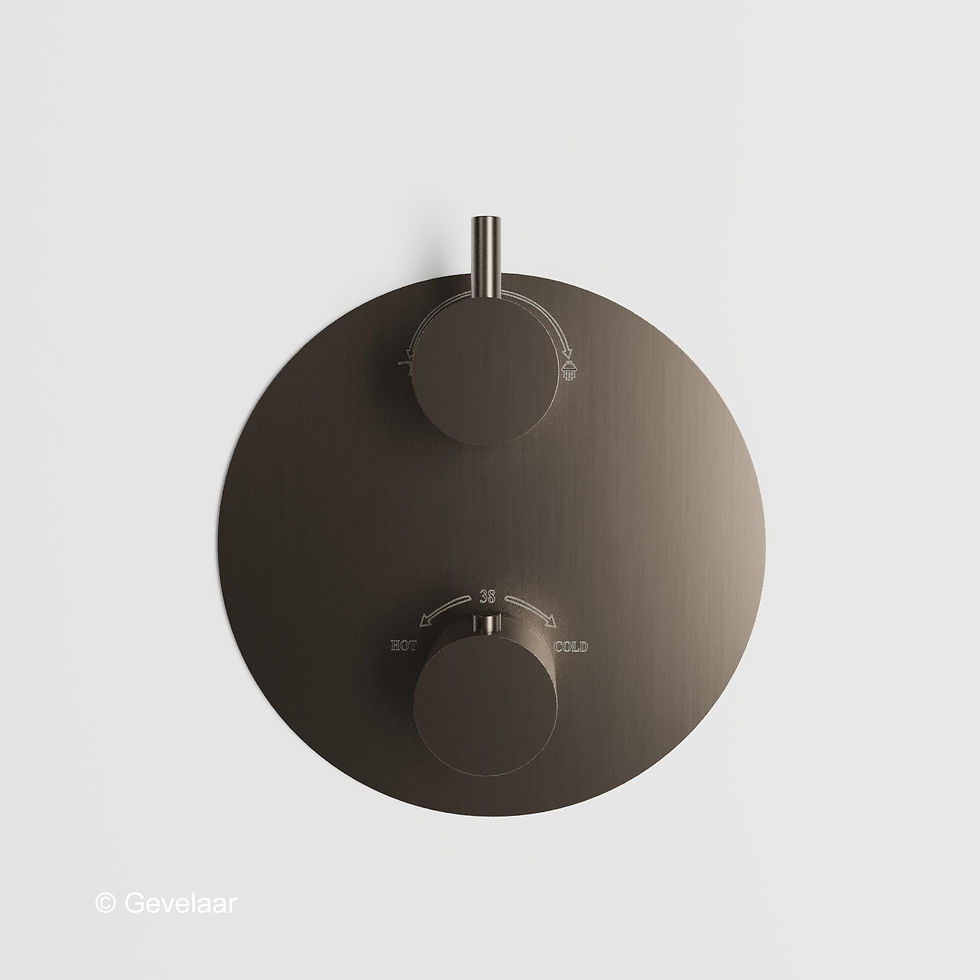 Thumbnail: Wiesbaden inbouw regendoucheset Gunmetal - SET 29