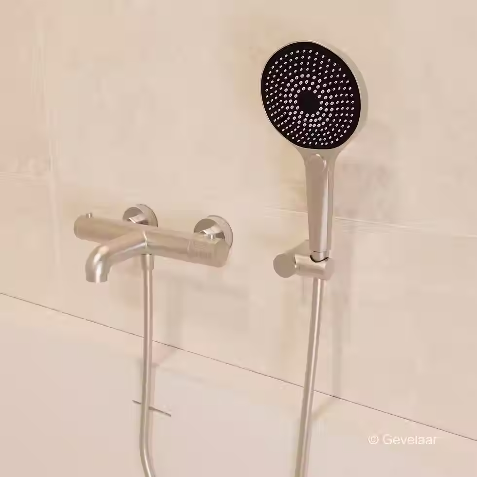 Zaphir thermostatische opbouw badkranenset RVS - SET 2