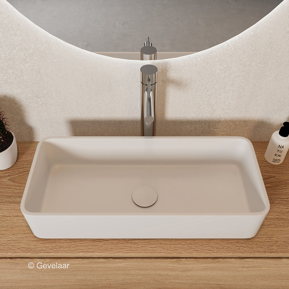 Thumbnail: Arcqua Case opbouw waskom cast marble rechthoek 60*26 mat wit