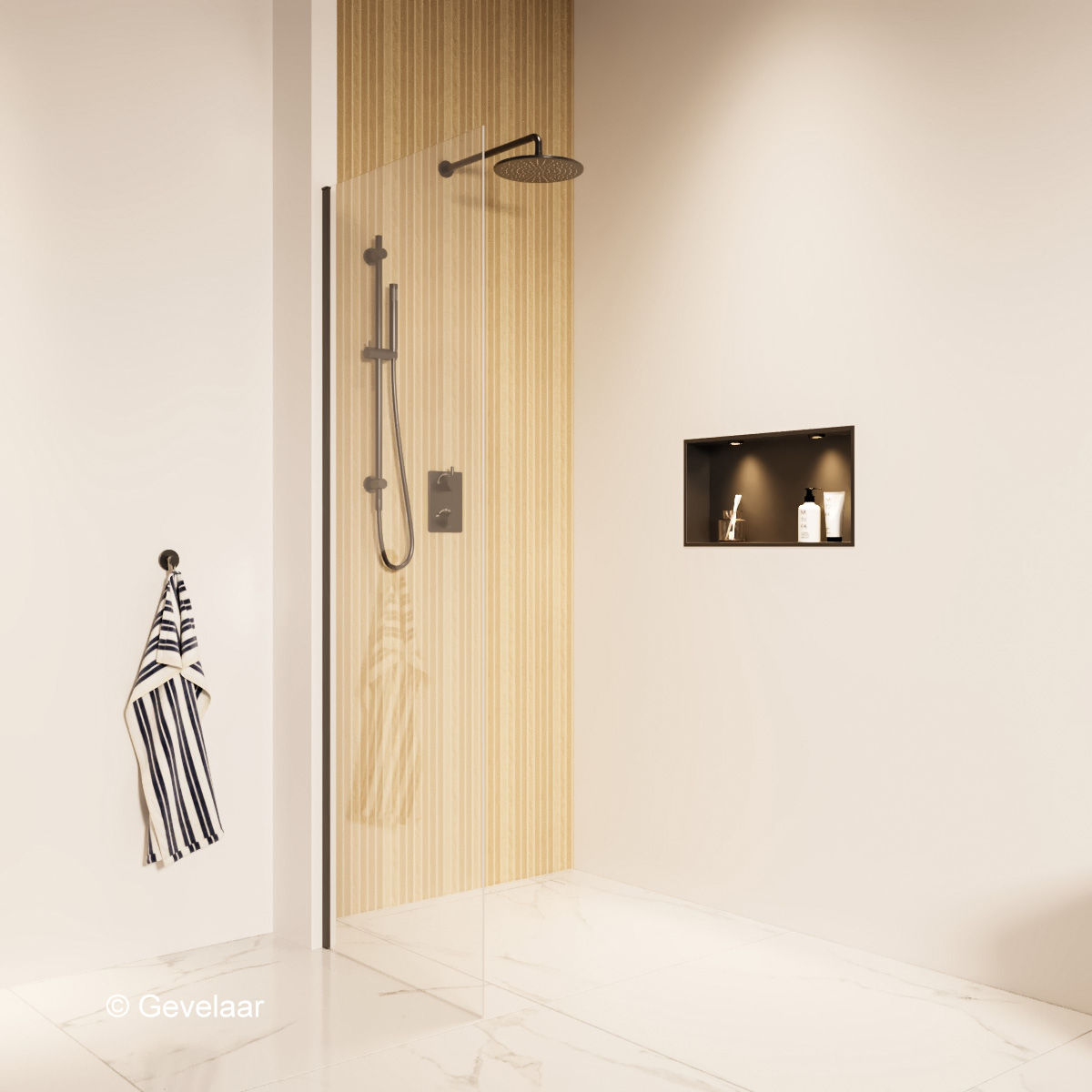 Wiesbaden inbouw regendoucheset Mat zwart - SET 11