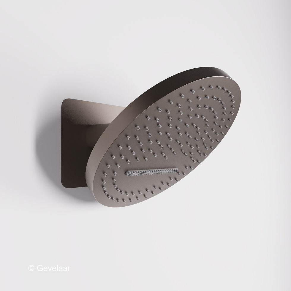 Thumbnail: Zaphir inbouwhoofddouche 2 functies 32 cm met anti-kalk sproeiers gunmetal (PVD)