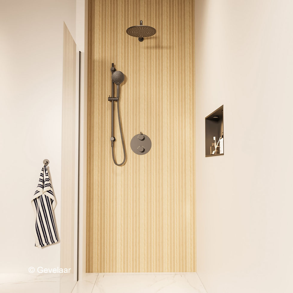 Thumbnail: Wiesbaden inbouw regendoucheset Gunmetal - SET 31