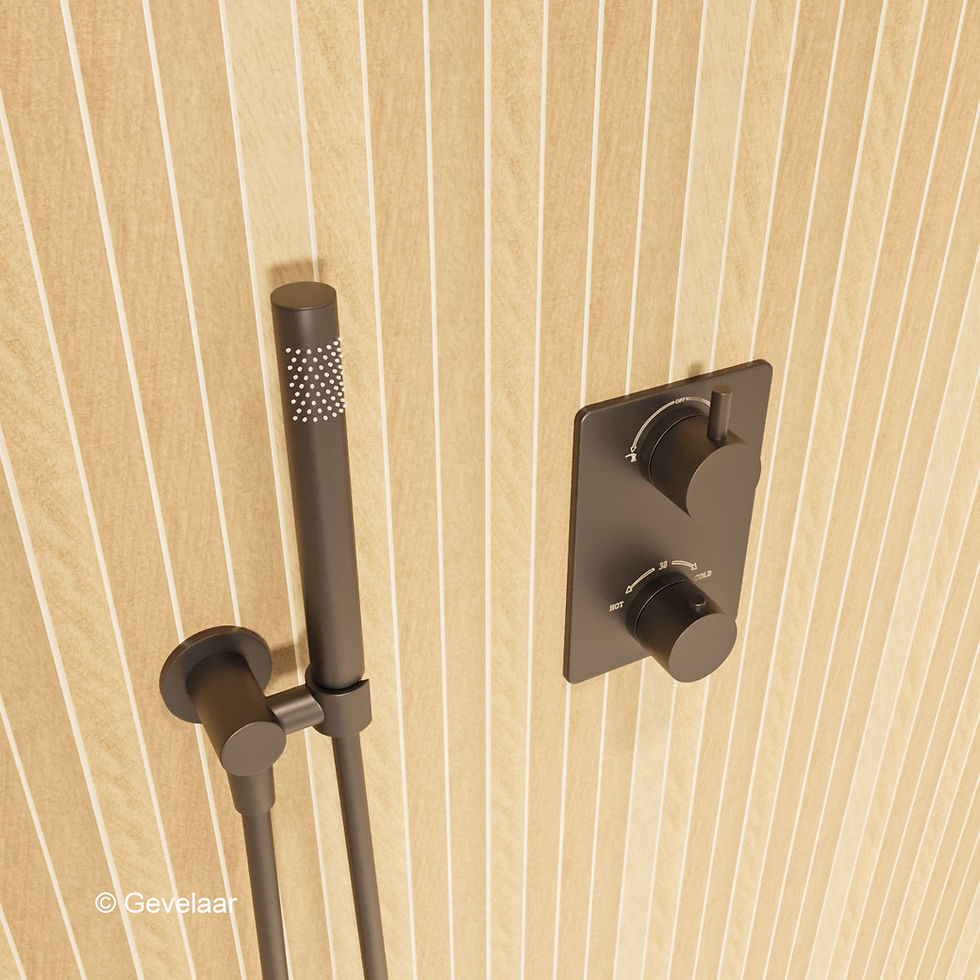 Thumbnail: Wiesbaden inbouw regendoucheset Gunmetal - SET 1