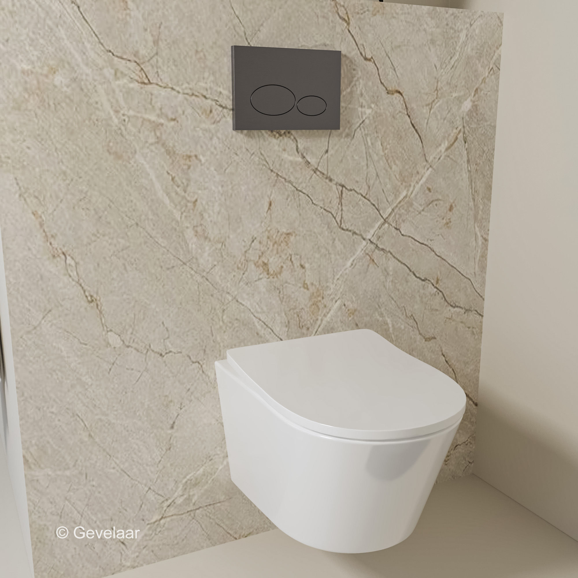 Toiletset Vesta flush shade - Geberit UP320 - X32 gunmetal metal - blokjeshouder