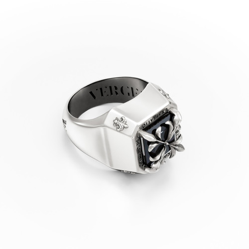 With Or Without You, for him - 925 Silver and Black Spinel